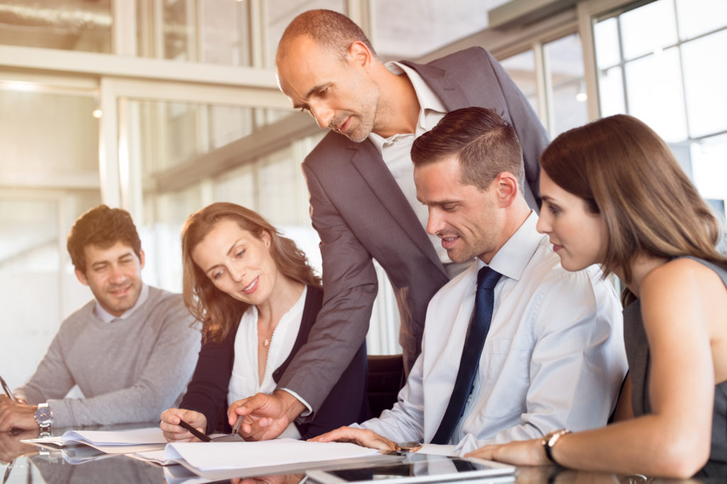 team of business people working